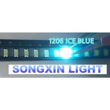 Imagem de LED SMD 1206 Azul Gelo 100PCS Super Ultra Brilhante 0.01W Diodos Trans
