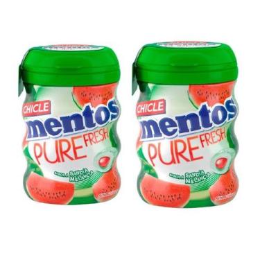 Imagem de Kit 2 Mentos Pote Pure Fresh Melancia Goma de Mascar Sem Açucar