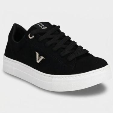Imagem de Tênis Via Marte Plataforma Detalhes Cravejados Feminino - Preto - 37, 
