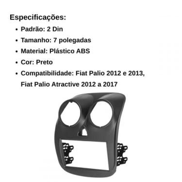 Imagem de Central Multimídia 2 Din Mp5 Fiat Attractive Câmera Moldura Tela PT - 