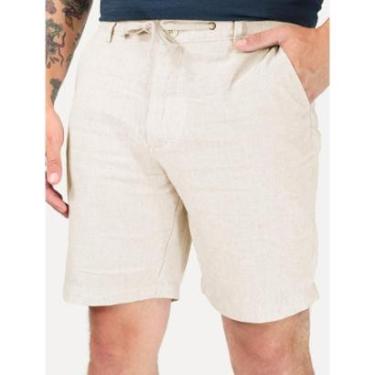 Imagem de Bermuda Calvin Klein Jeans Masculina Cadarço Linen Caqui-Masculino