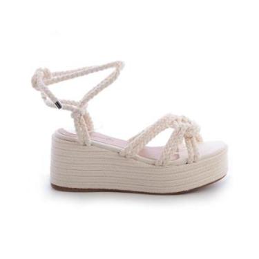 Imagem de Sandália Plataforma Cordas Amarrar Na Perna Hope Off White-Feminino