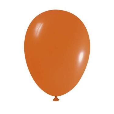 Imagem de Balão Bexiga Liso Festa Decoração 7 Pol. Laranja C/50 Un - Tamarozzi