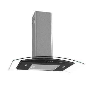 Imagem de Coifa Terim de Parede Clean Vidro Curvo Black Kroma 75cm, Preto com kr