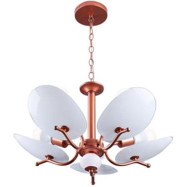 Imagem de Luminária Teto Lustre Sala de Jantar Vidro Ricko 5 Startec, Bivolt