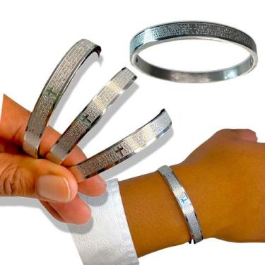 Imagem de Pulseira Bracelete Feminina Aço inoxidável 316 Pai Nosso - Santo Estil