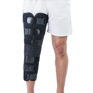 Imagem de Imobilizador de Joelho Órtese de Proteção Ajustável 50cm Kestal Preto,