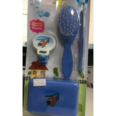 Imagem de Kit Higiene Bebe Escova Pente Saboneteira Prendedor Chupeta - murano