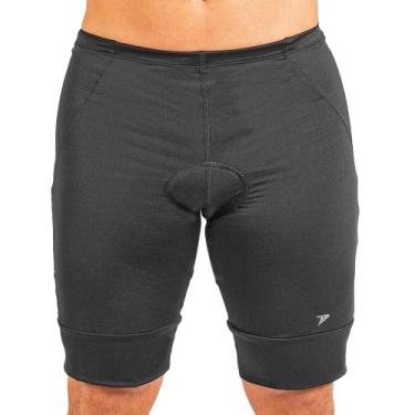 Imagem de Bermuda Poker Ciclista Acolchoada com Recorte Crusher Masculina - Pret