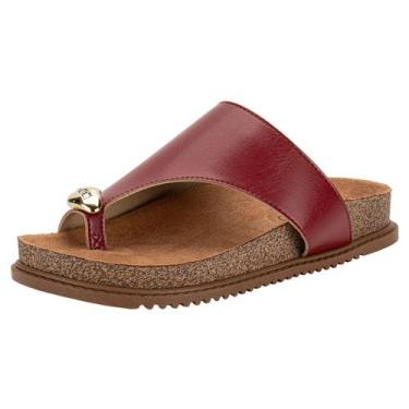 Imagem de Tamanco feminino flat beira rio 8524110, Vermelho, 37