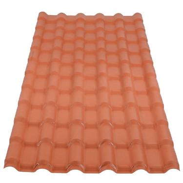 Imagem de Telha de PVC Plan Colonial P3010021 2,42m X 88cm 6 Ondas Terracota Afort