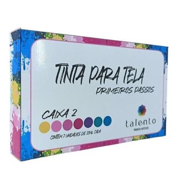 Imagem de Tinta Para Tela Kit Iniciante c/ 7 Cores Lançamento Talento