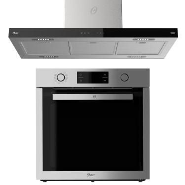 Imagem de Kit Coifa de Ilha 90cm OCFA590 e Forno de Embutir 75L 220V Inox com Touch Control Oster