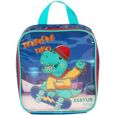 Imagem de Lancheira Térmica Dino Skate Compartimento Térmico Poliéster 420D com PVC Infantil Xeryus
