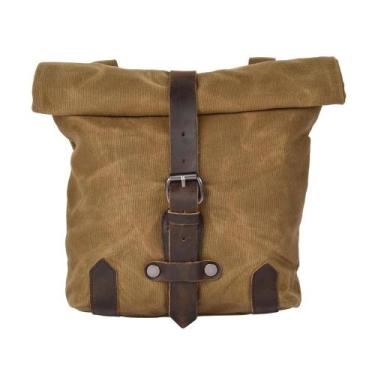 Imagem de Bolsa Lateral Vintage Impermeável De Lona Encerada a Óleo Para Motocic