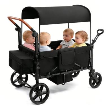 Imagem de Carrinho de Passeio SAFETY CAREYA Dobrável para 4 Crianças Preto