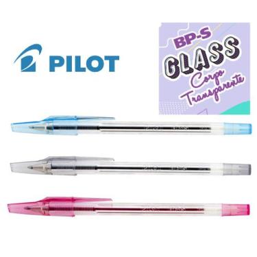 Imagem de Kit C/ 3 Canetas Esferográficas Pilot BP-S Glass AZ/ PT/ VM