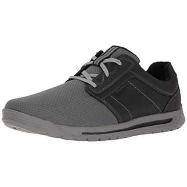 Imagem de Rockport Sapato Oxford masculino Randle de bico liso, Preto/cinza, 7.5