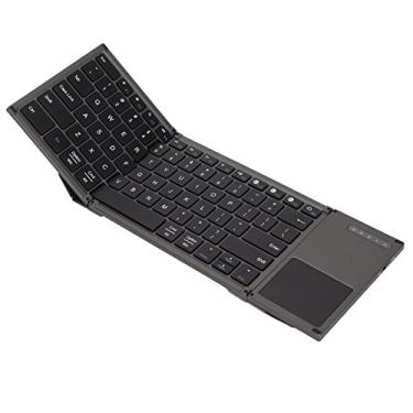 Imagem de Teclado sem fio, teclado dobrável ultra fino de 78 teclas com touchpad, teclado ergonômico Bluetooth teclado de computador desktop para Windows, para Android, para OS X