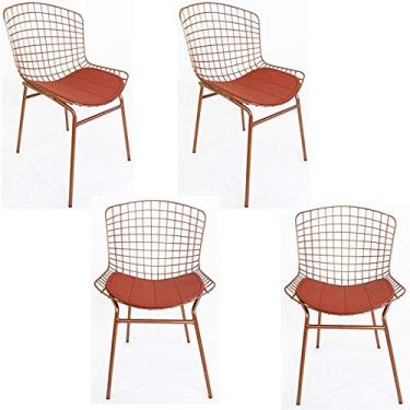 Imagem de Kit 4 Cadeiras BERTÓIA cobre tubular - Poltronas do Sul