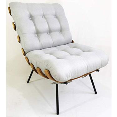 Imagem de Poltrona Costela linho cinza claro - Poltronas do Sul