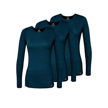 Imagem de Pacote com 3 cuecas Adar Underscrubs para mulheres – Camiseta confortável de manga comprida, Caribbean Blue, X-Large