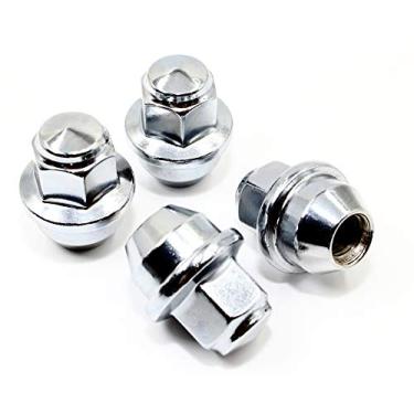 Imagem de Conjunto de 20 parafusos de fábrica Veritek 12 x 1,5 mm 3/4 19 mm Hex 1,46 polegadas 37 mm de comprimento cromados estilo de fábrica grande bolota tampa de roda de assento para fixação de porcas para Ford Focus Fusion Fusion Escape Factory Wheels