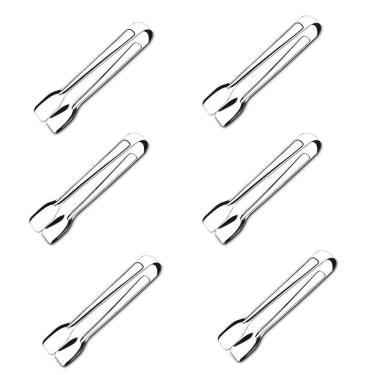 Imagem de Conjunto 6 Pegadores de Inox Cozinha Carne Pinça para Gelo