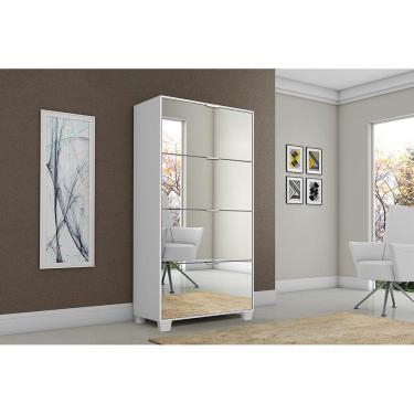 Imagem de Sapateira C/ Espelho P/ 24 Pares Pequim - Branco