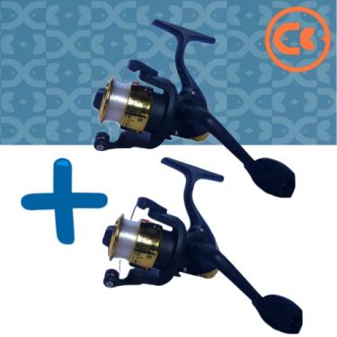 Imagem de Kit de 2 Molinetes De Pesca Ultra Light Taue Sy200 Vermelho - 3 Rolamentos Com Linha