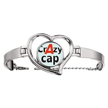 Imagem de N/A N/A Breve melhor boné maluco chapéu pulseira coração joia fio bracelete, medium, metal
