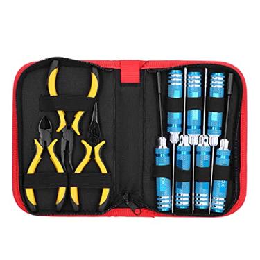 Imagem de Fafeicy Conjunto de ferramentas de reparo, alicate de soquete hexagonal de aço de alta velocidade, para reparo de carros de controle remoto, modelo de aviões, ou manutenção industrial e diária, manga