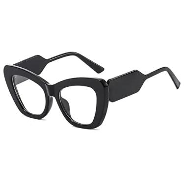 Imagem de Óculos de sol de olho de gato fashion feminino tons vintage designer gafas óculos de sol de luxo armação uv400 óculos de tamanho grande Oculos, preto, A