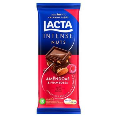 Imagem de Chocolate Lacta Intense Nuts 40% Cacau Amêndoas E Framboesa 85G