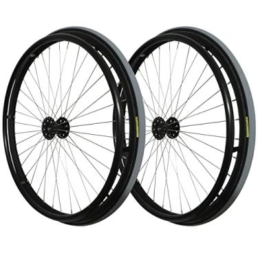 Imagem de Roda Esportiva 26x1 36f em Alumínio para Cadeira de Rodas Preto