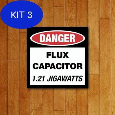 Imagem de Kit 3 Placa Decorativa Filme - Capacitor De Fluxo - Legiao Nerd