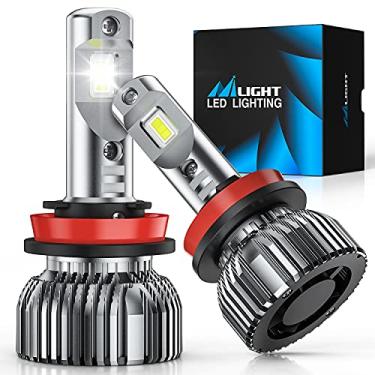 Imagem de Nilight Lâmpadas de farol de LED H11/H9/H8, lâmpada de farol baixo H11 6500k H11 branco frio IP67