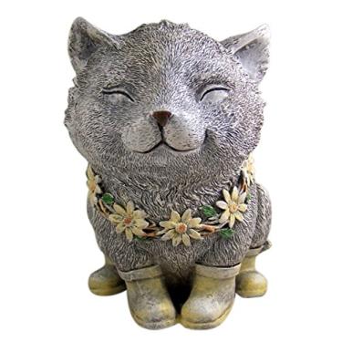 Imagem de Estátua de jardim de gato em dias chuvosos Pudgy 19,05 cm