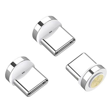 Imagem de JianHan Cabeçote magnético de pontas de conector USB C para cabo magnético tipo C, adaptador giratório de 360°, pacote com 3