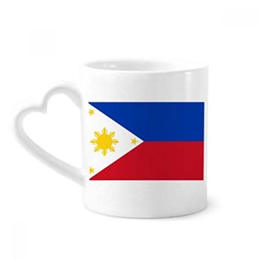 Imagem de Caneca com bandeira nacional das Filipinas país da Ásia caneca café cerâmica copo de coração de vidro