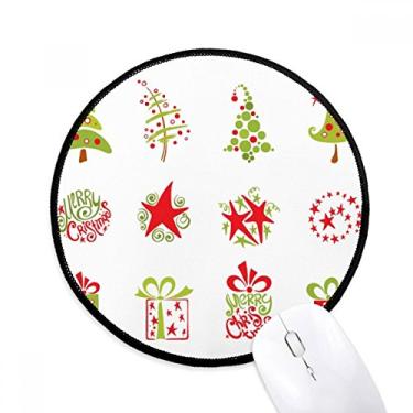 Imagem de Feliz Natal árvore vermelha ilustração mouse pad desktop escritório tapete redondo para computador