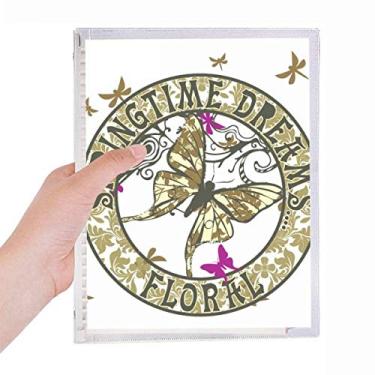 Imagem de Caderno de folhas soltas com letras de borboleta, caderno, diário recarregável
