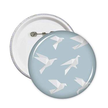 Imagem de Broche de origami abstrato de pombo geométrico com formato geométrico e botão para decoração 5 peças