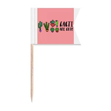 Imagem de Cacti Are Cute Cactus Art Deco Presente Fashion Palito Bandeiras Marcação para Bolo Festa Prato de Queijo
