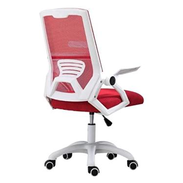 Imagem de cadeira de escritório Cadeira de computador Cadeira de escritório Cadeira de jogo com encosto alto Assento giratório com apoio de braço Cadeira executiva ergonômica Cadeira de trabalho (cor: vermelho)