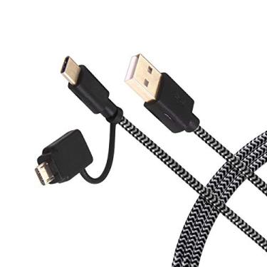 Imagem de Realm Cabo USB-A para USB-C de 1,5 m com adaptador micro USB, preto (RLMC3BK)