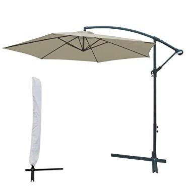 Imagem de Ombrelone Suspenso 3 Metros com Base e Capa IWOBLC-300BR Branco Seashell