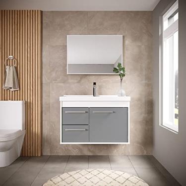 Imagem de Gabinete Armario para Banheiro 100% MDF com Cuba - Potenza 60cm (Gianduia)