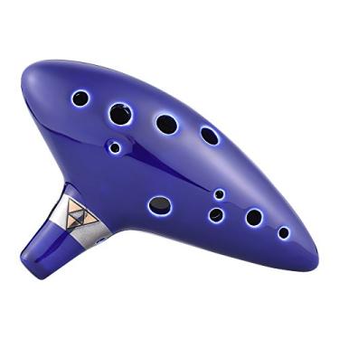 Imagem de Andoer 12 buracos Ocarina Ceramic Alto C Vessel Flute Wind Instrument Musical Legend of Zelda