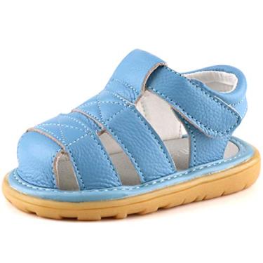 Imagem de Femizee Sandálias de verão para crianças, meninas, leves, esportivas, atividades ao ar livre, praia, 1231 Azul, 16